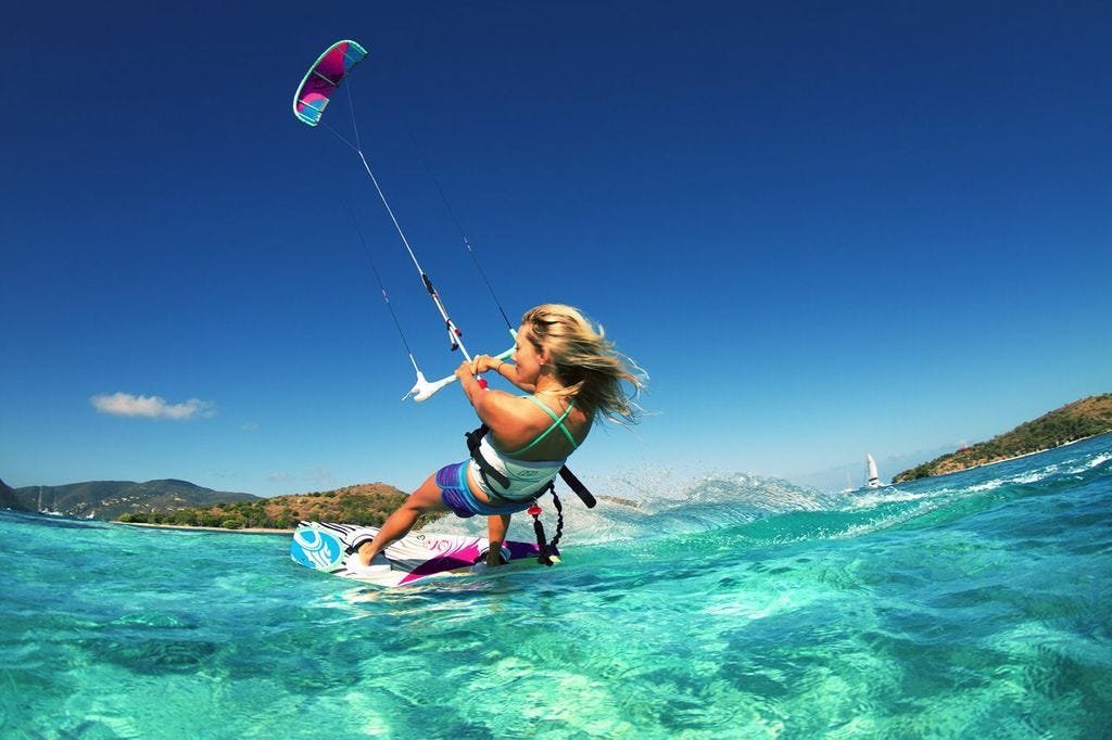 lady kiteboarding
